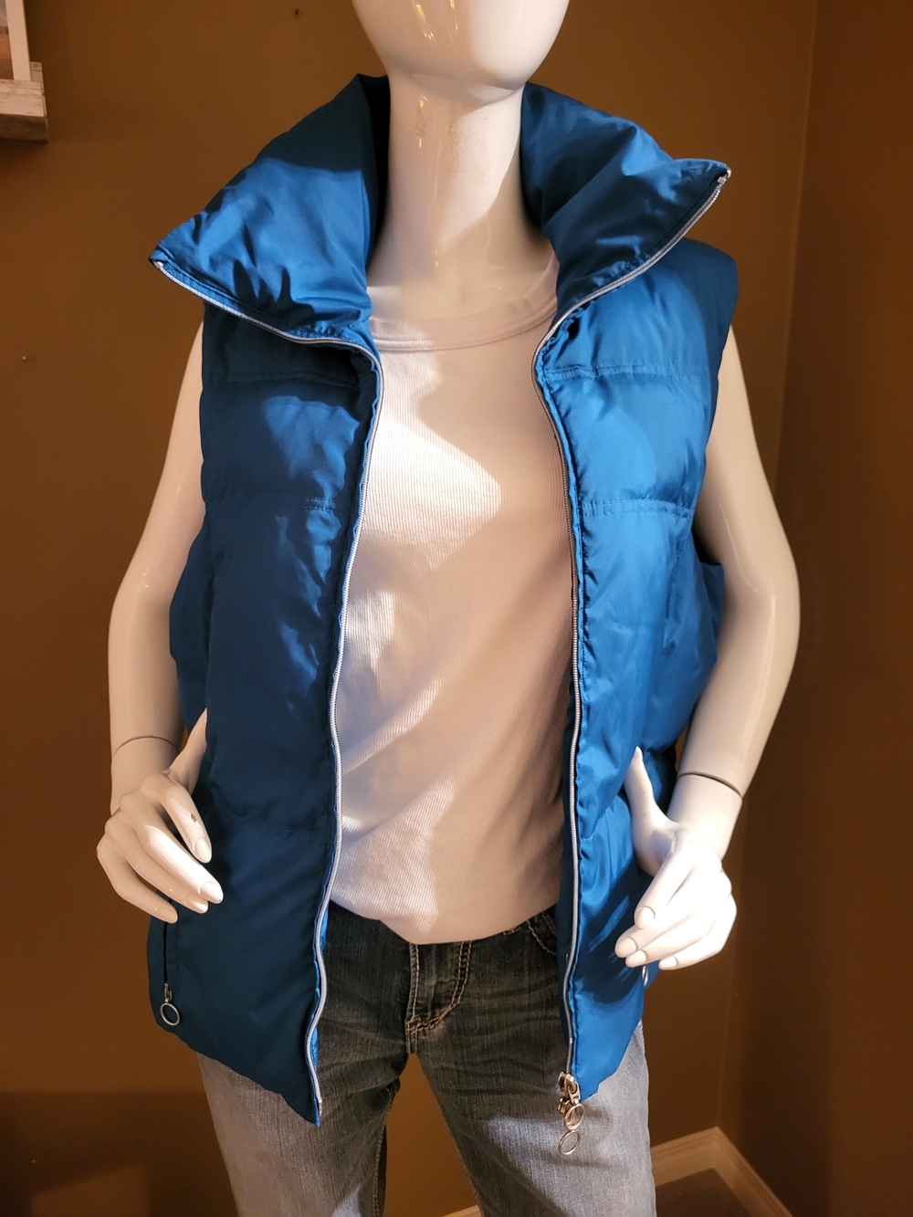 Ricki's Blue Quilted Puffer Vest - Picture 1 of 4